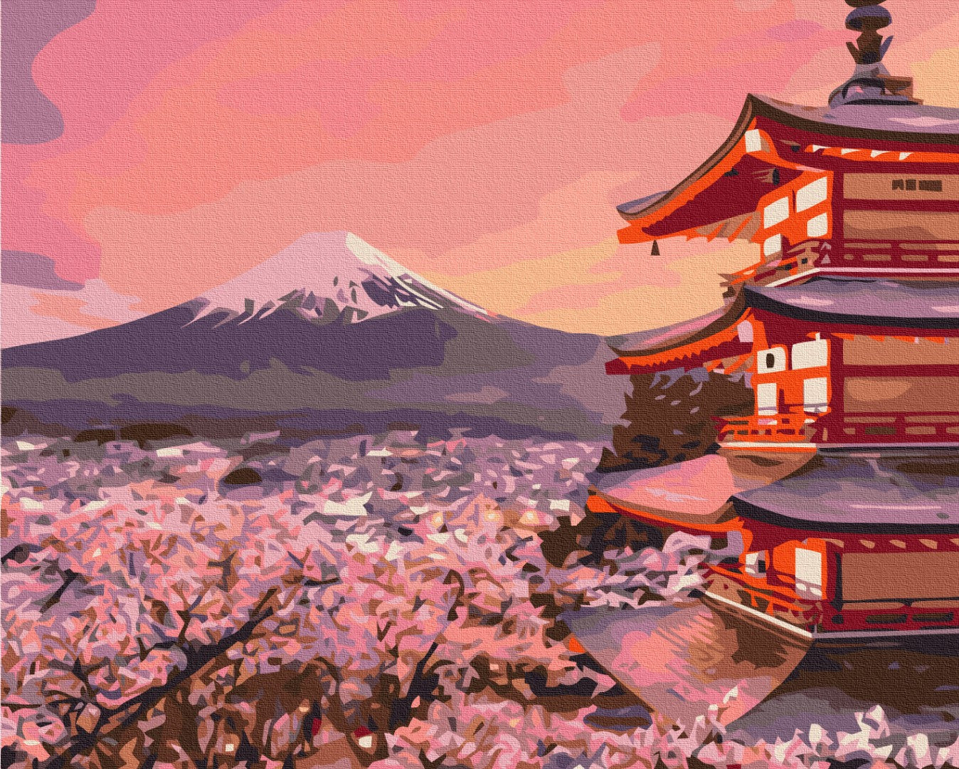 Malen nach Zahlen Motiv - Traditionelles Japan