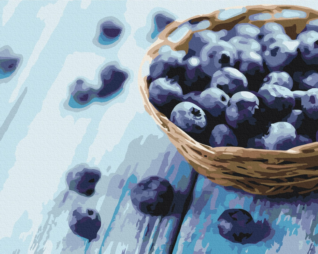 Malen nach Zahlen Motiv - Heidelbeeren