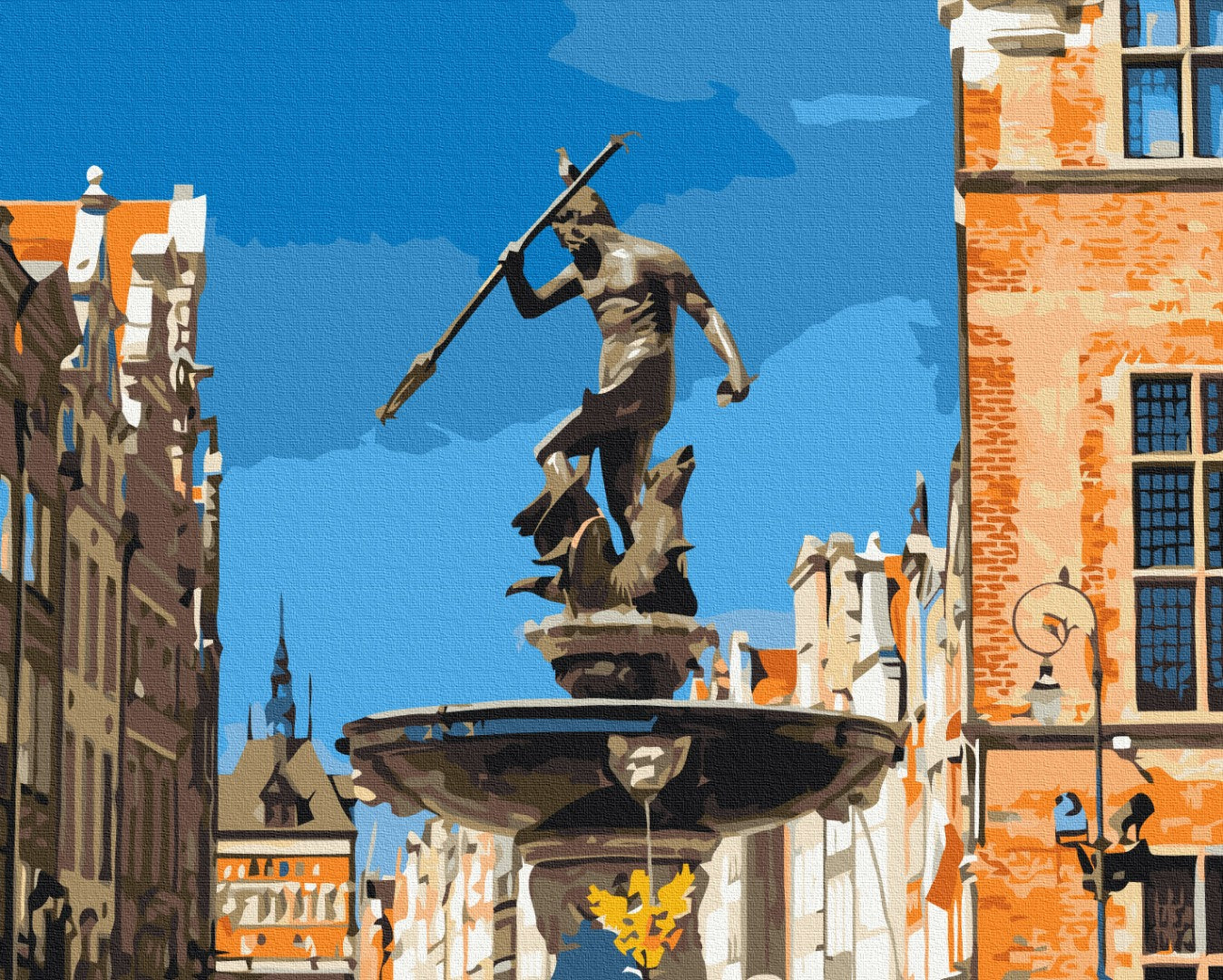 Malen nach Zahlen Motiv - Neptunbrunnen in Danzig