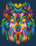 Malen nach Zahlen Motiv - Regenbogenwolf