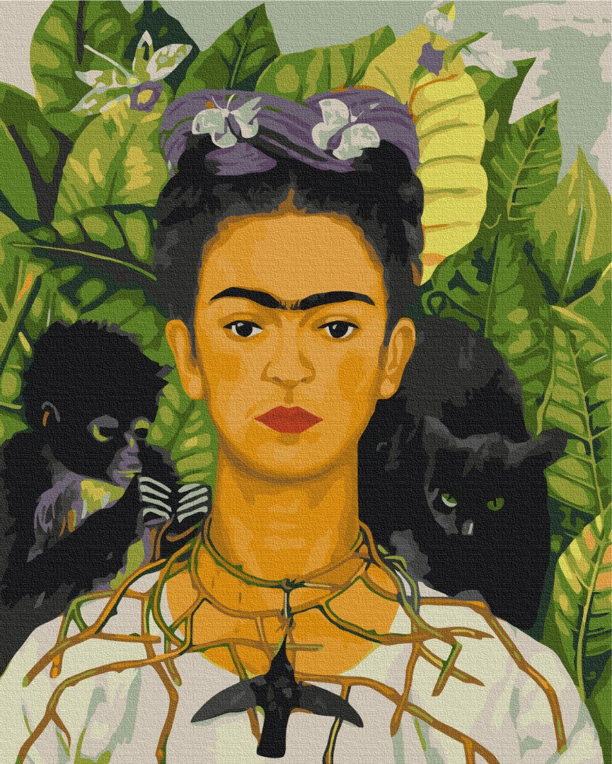 Malen nach Zahlen Motiv - Selbstportrait von Frida Kahlo