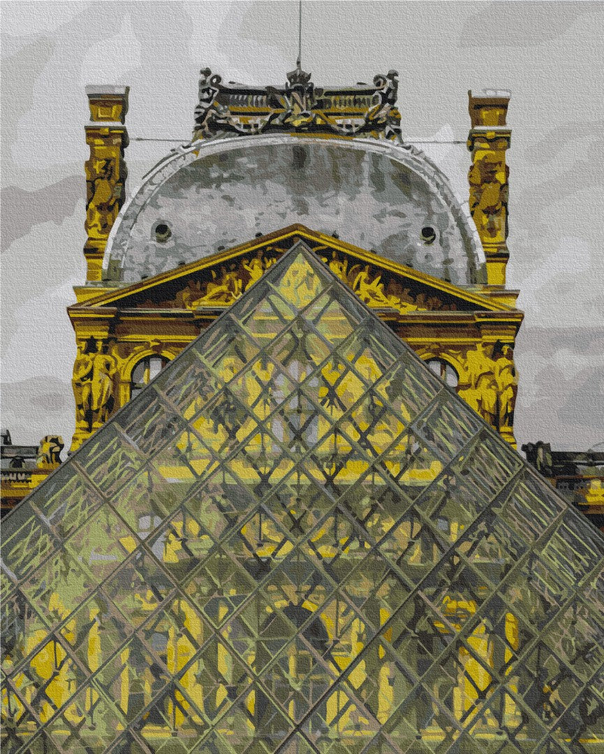 Malen nach Zahlen Motiv - Louvre-Pyramide