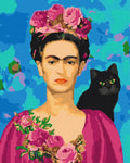 Malen nach Zahlen Motiv - Frida mit Katze von Frida Kahlo