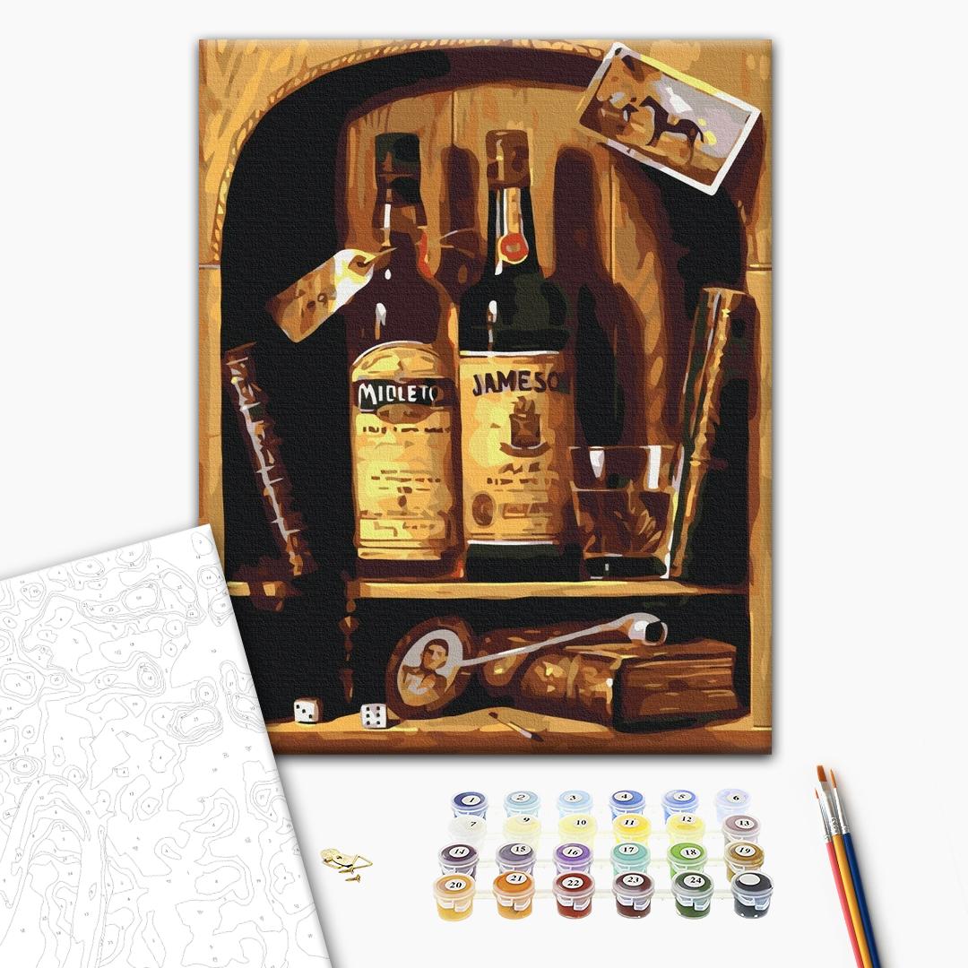 Malen nach Zahlen Bild auf Leinwand mit Pinseln und Farben