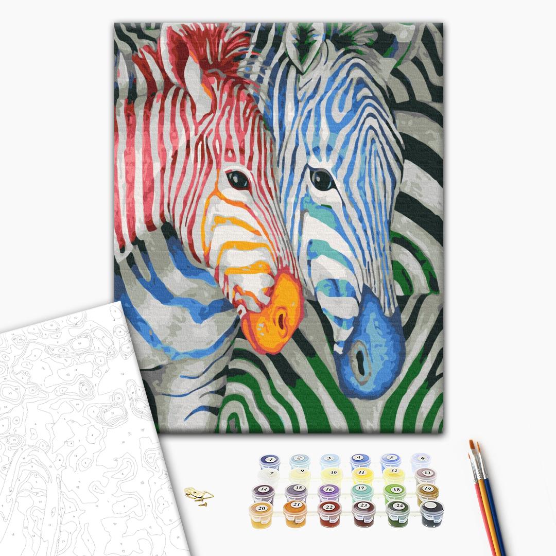 Malen nach Zahlen Bild auf Leinwand mit Pinseln und Farben