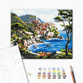 Malerische Insel - Malen nach Zahlen Bild auf Leinwand mit Pinseln und Farben