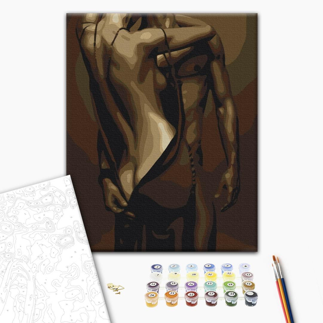 Malen nach Zahlen Bild auf Leinwand mit Pinseln und Farben