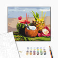Sommercocktails - Malen nach Zahlen Bild auf Leinwand mit Pinseln und Farben