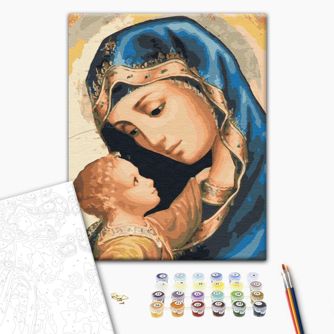 Malen nach Zahlen Bild auf Leinwand mit Pinseln und Farben