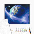 Universum - Malen nach Zahlen Bild auf Leinwand mit Pinseln und Farben