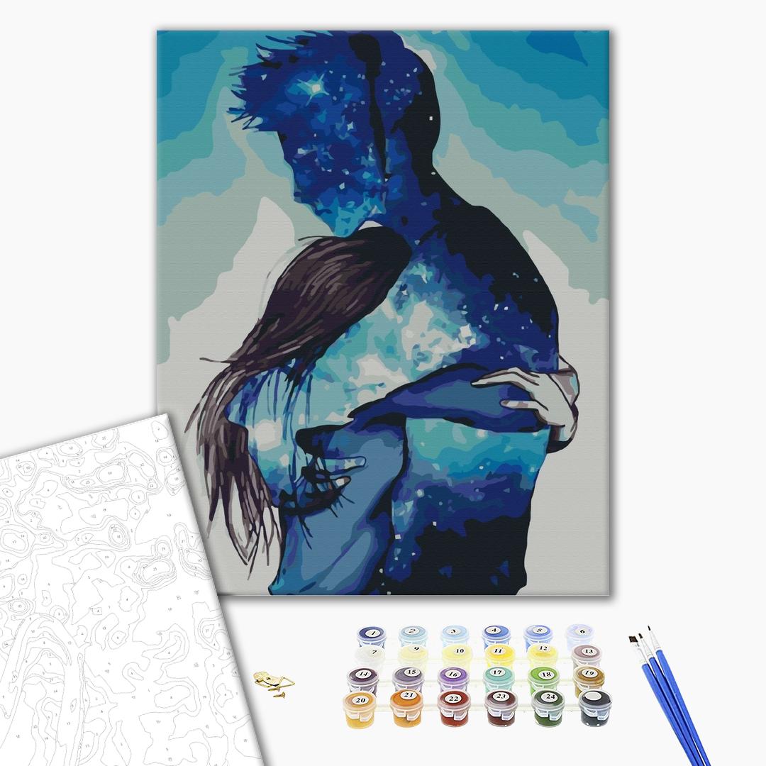 Spirituelle Verbindung - Malen nach Zahlen Bild auf Leinwand mit Pinseln und Farben