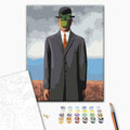 Der Menschensohn von Rene Magritte - Malen nach Zahlen Bild auf Leinwand mit Pinseln und Farben