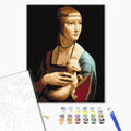 Dame mit einem Hermelin von Leonardo da Vinci - Malen nach Zahlen Bild auf Leinwand mit Pinseln und Farben