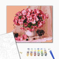 Blüte und Kirschen - Malen nach Zahlen Bild auf Leinwand mit Pinseln und Farben