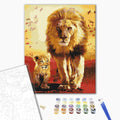 Spaziergang in der Savannah - Malen nach Zahlen Bild auf Leinwand mit Pinseln und Farben