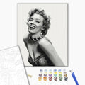 Unvergessliche Monroe - Malen nach Zahlen Bild auf Leinwand mit Pinseln und Farben