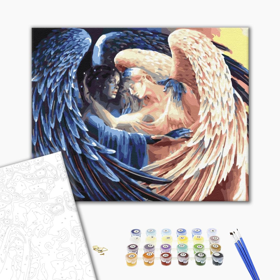Malen nach Zahlen Bild auf Leinwand mit Pinseln und Farben