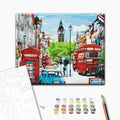 Sommerliches London - Malen nach Zahlen Bild auf Leinwand mit Pinseln und Farben
