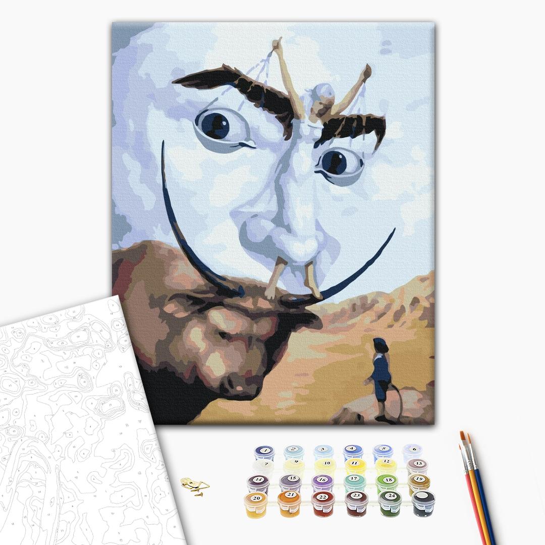 Dali-Abstraktion - Malen nach Zahlen Bild auf Leinwand mit Pinseln und Farben