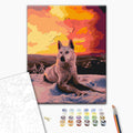 Arktischer Wolf - Malen nach Zahlen Bild auf Leinwand mit Pinseln und Farben