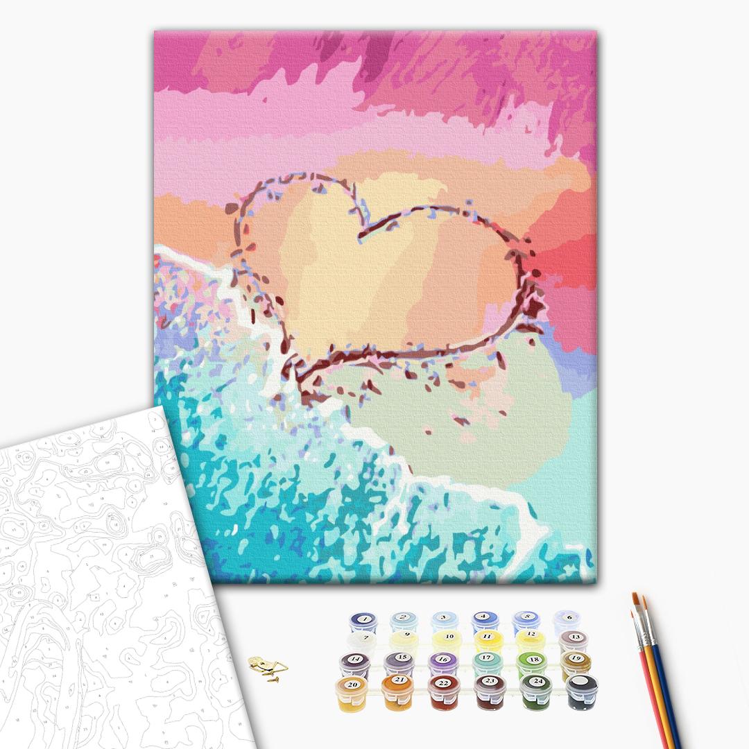 Malen nach Zahlen Bild auf Leinwand mit Pinseln und Farben