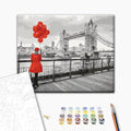 Tower Bridge in London - Malen nach Zahlen Bild auf Leinwand mit Pinseln und Farben