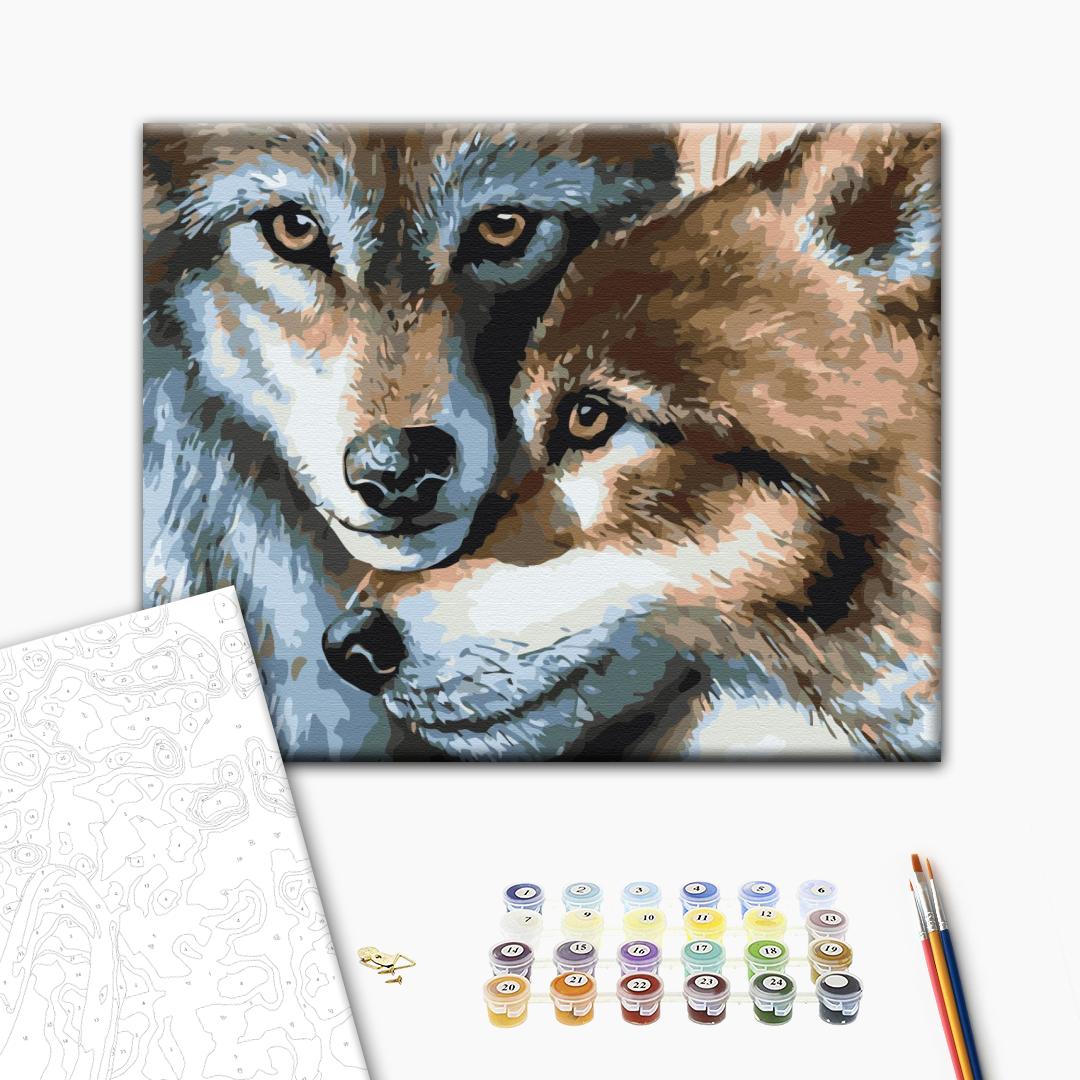 Malen nach Zahlen Bild auf Leinwand mit Pinseln und Farben