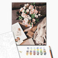 Der Duft von Blumen - Malen nach Zahlen Bild auf Leinwand mit Pinseln und Farben