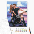 Adrenalin der Liebe - Malen nach Zahlen Bild auf Leinwand mit Pinseln und Farben