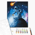Blumen des Universums - Malen nach Zahlen Bild auf Leinwand mit Pinseln und Farben