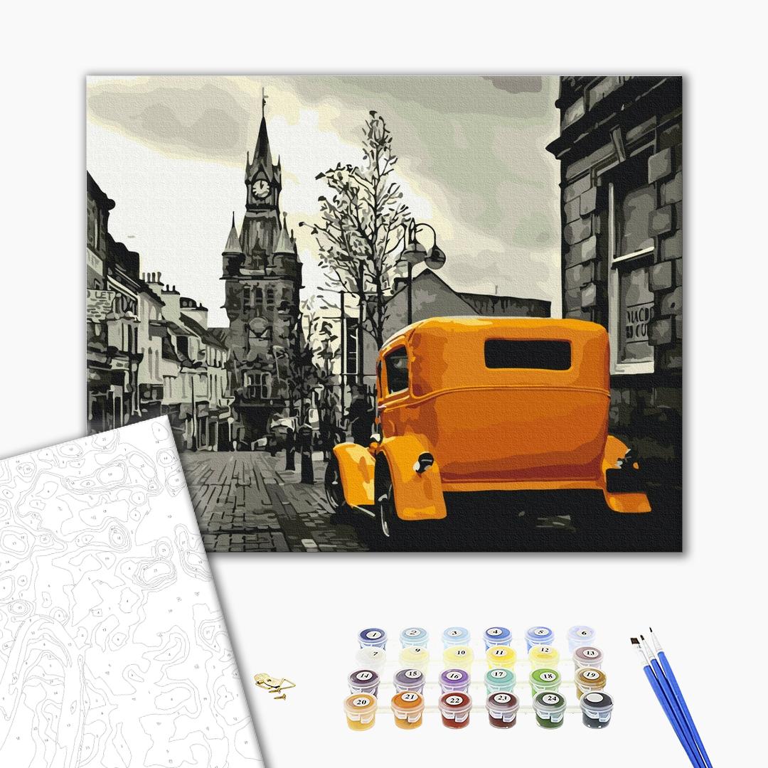 Malen nach Zahlen Bild auf Leinwand mit Pinseln und Farben