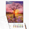Sakurageist - Malen nach Zahlen Bild auf Leinwand mit Pinseln und Farben