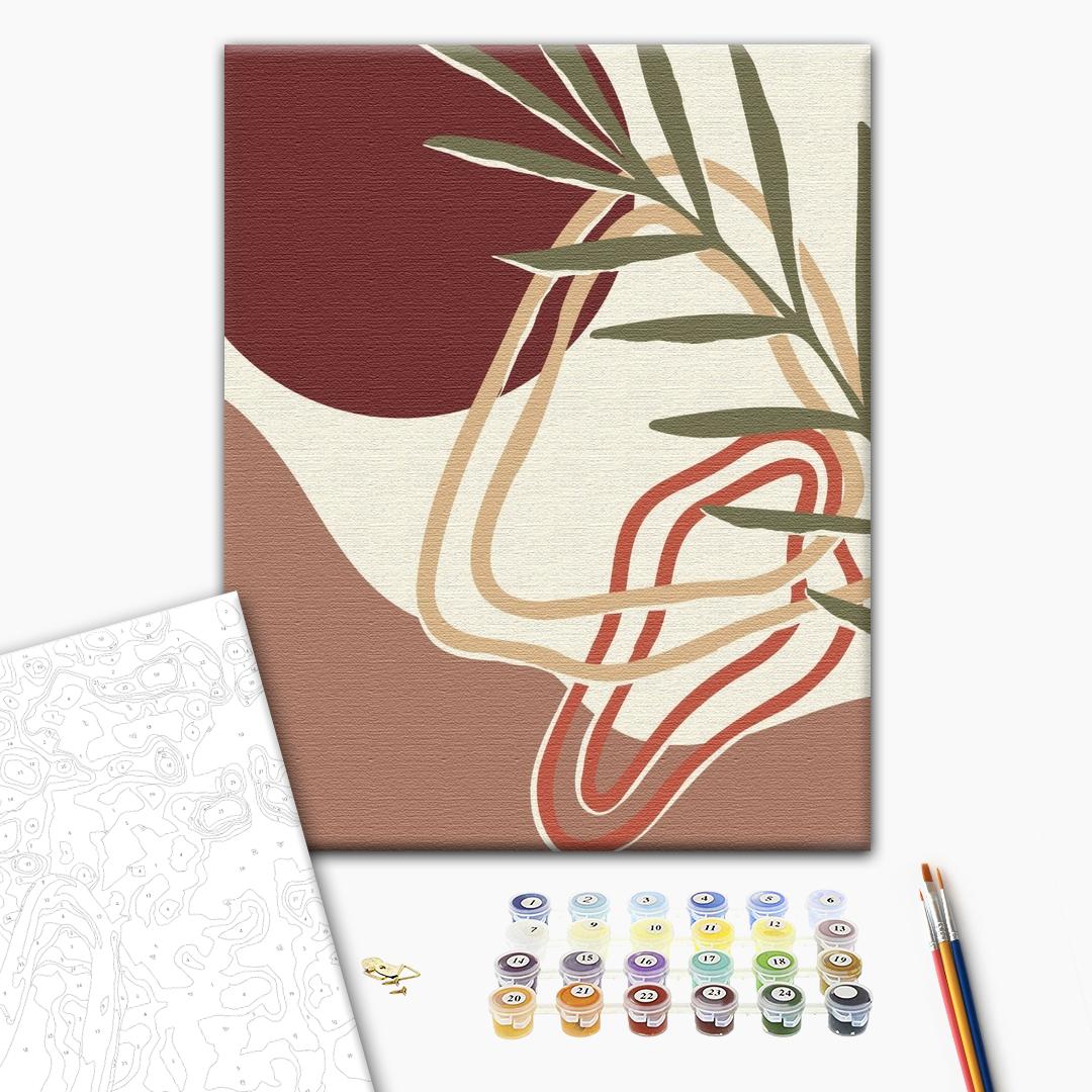 Triptychon-Pastellkunst - Malen nach Zahlen Bild auf Leinwand mit Pinseln und Farben