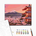 Traditionelles Japan - Malen nach Zahlen Bild auf Leinwand mit Pinseln und Farben