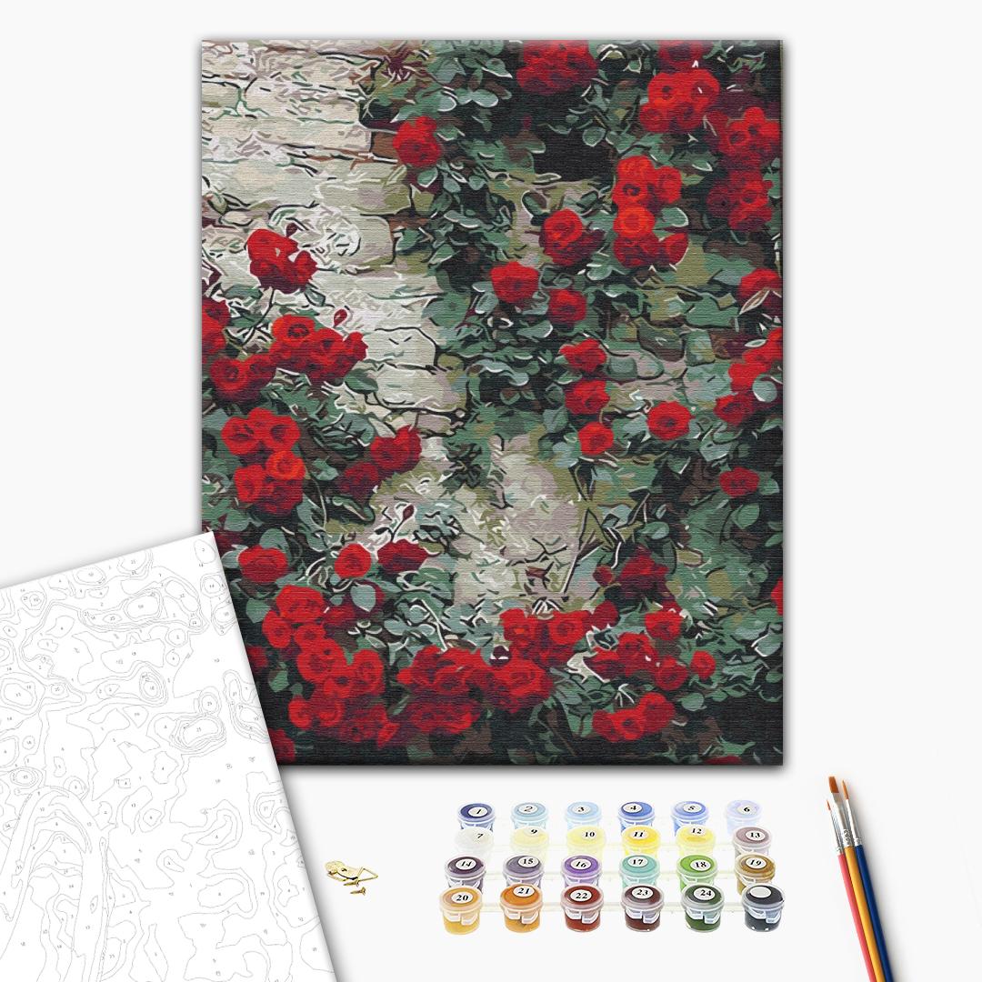 Malen nach Zahlen Bild auf Leinwand mit Pinseln und Farben