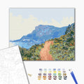 Die Corniche bei Monaco von Claude Monet - Malen nach Zahlen Bild auf Leinwand mit Pinseln und Farben