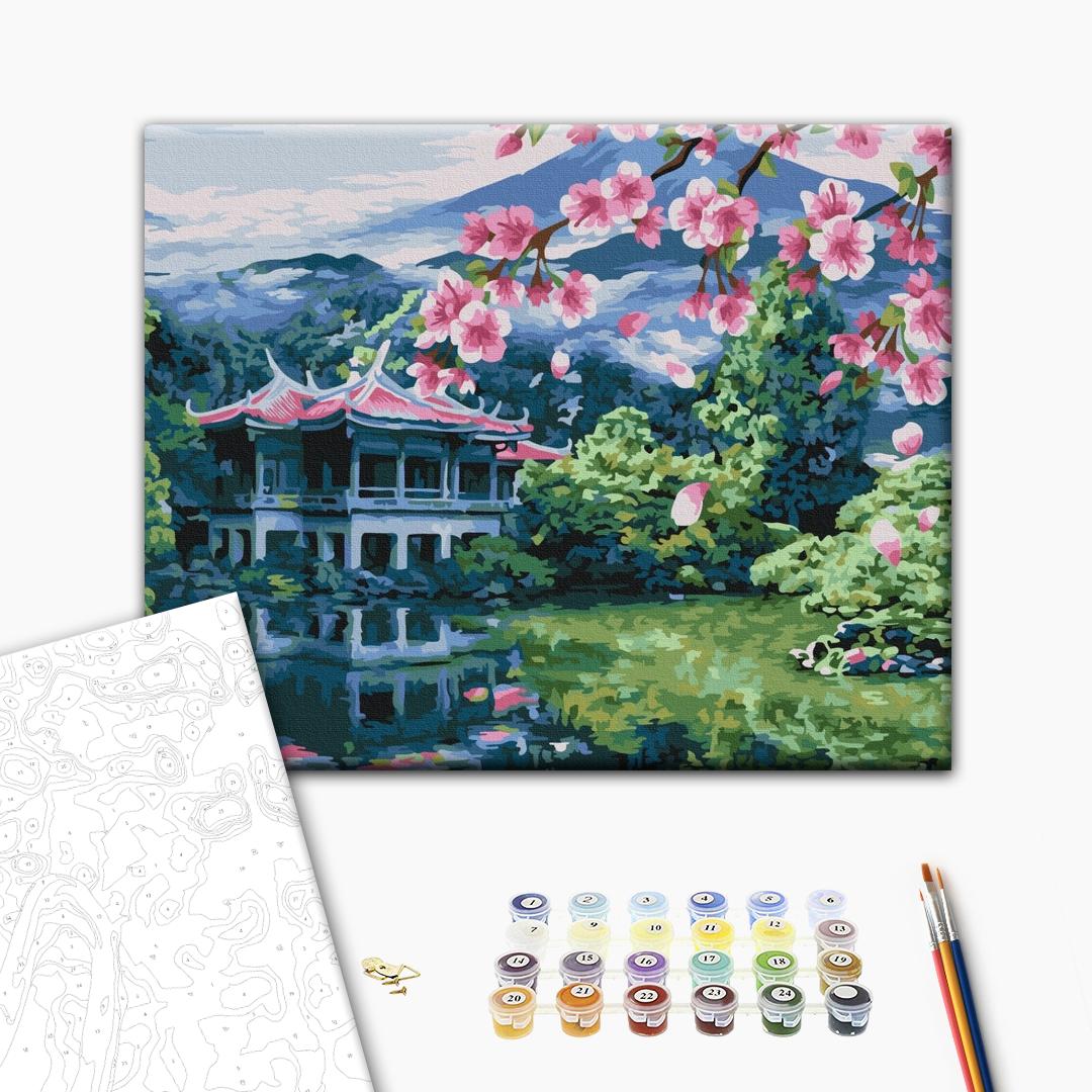 Atem Japans - Malen nach Zahlen Bild auf Leinwand mit Pinseln und Farben
