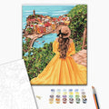 Malen nach Zahlen Bild auf Leinwand mit Pinseln und Farben