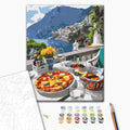 Pizza - Malen nach Zahlen Bild auf Leinwand mit Pinseln und Farben