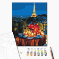 Date in Paris - Malen nach Zahlen Bild auf Leinwand mit Pinseln und Farben