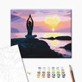Morgenmeditation - Malen nach Zahlen Bild auf Leinwand mit Pinseln und Farben