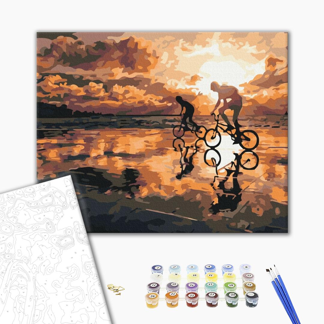 Malen nach Zahlen Bild auf Leinwand mit Pinseln und Farben