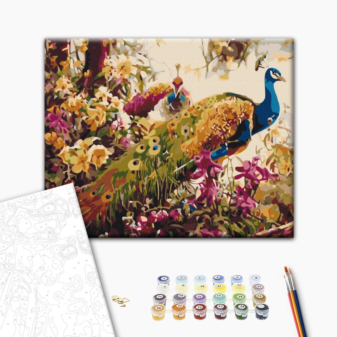 Malen nach Zahlen Bild auf Leinwand mit Pinseln und Farben