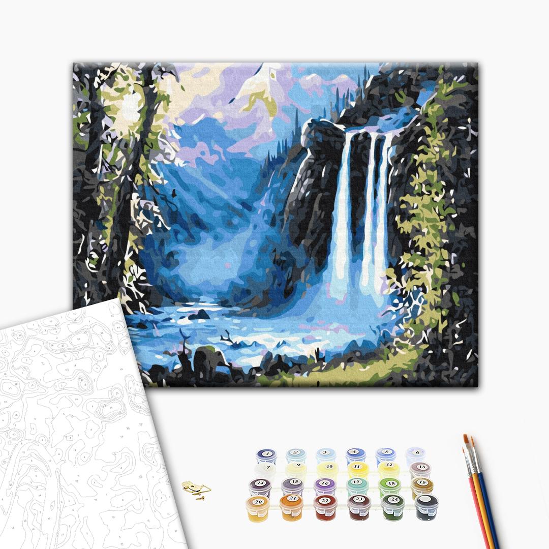 Zauberei der Natur - Malen nach Zahlen Bild auf Leinwand mit Pinseln und Farben