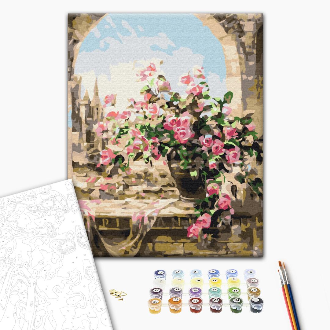Malen nach Zahlen Bild auf Leinwand mit Pinseln und Farben