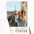 Mademoiselle in Paris - Malen nach Zahlen Bild auf Leinwand mit Pinseln und Farben
