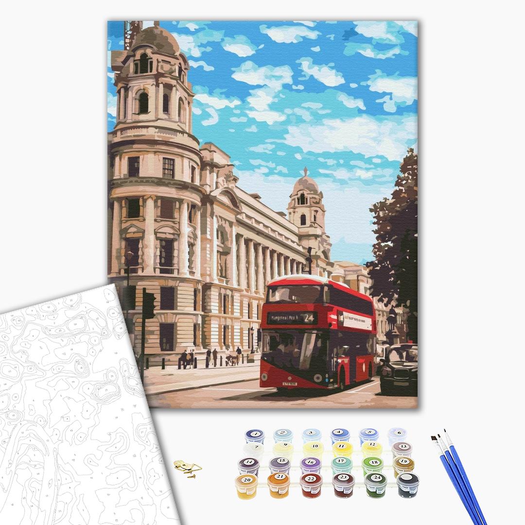 Architektur von London - Malen nach Zahlen Bild auf Leinwand mit Pinseln und Farben