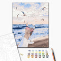 Das Meer im Glas - Malen nach Zahlen Bild auf Leinwand mit Pinseln und Farben