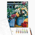 Die Freude eines Floristen - Malen nach Zahlen Bild auf Leinwand mit Pinseln und Farben