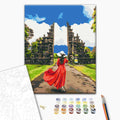 Tempel von Lempuyang - Malen nach Zahlen Bild auf Leinwand mit Pinseln und Farben
